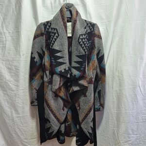 American Rag Wrap Jacket Womens Southwest Pattern Geometric Sz S Pockets!!